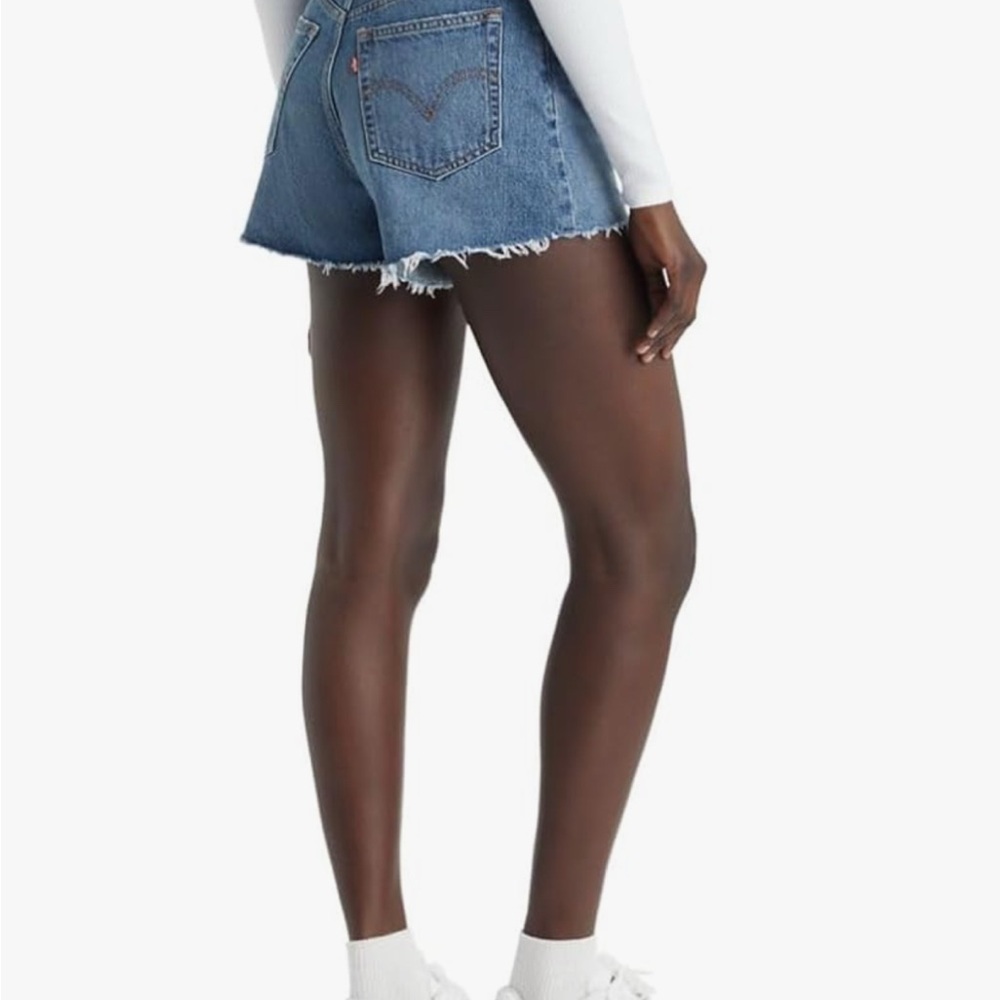 Levi's Blue High Waist “Mom” Denim Shorts